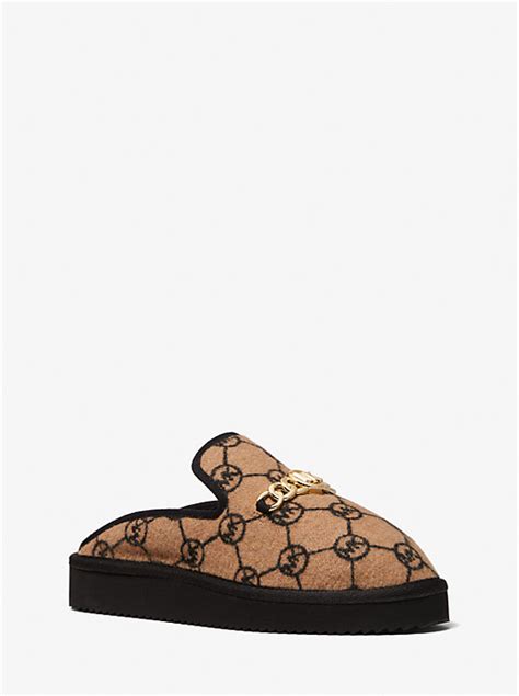 Noa Embellished Logo Jacquard Slide 